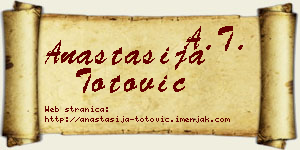 Anastasija Totović vizit kartica